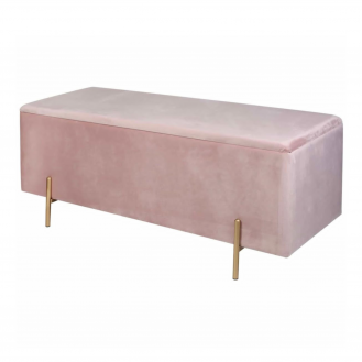 Pink velvet ottoman 