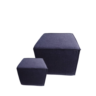 Dark grey ottoman cube